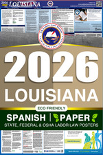 2026 Louisiana LA LABOR LAW POSTER (Federal & State) Spanish Plain Paper