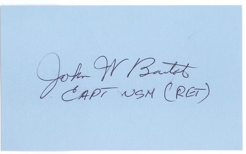 John Bartol signierte Karteikarte WWII Ace O&E