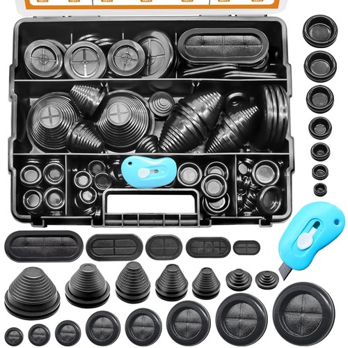 Kit completo de ojales de goma de doble cara 233 piezas: 27 tamaños para gestión de cables - Imagen 10 de 10