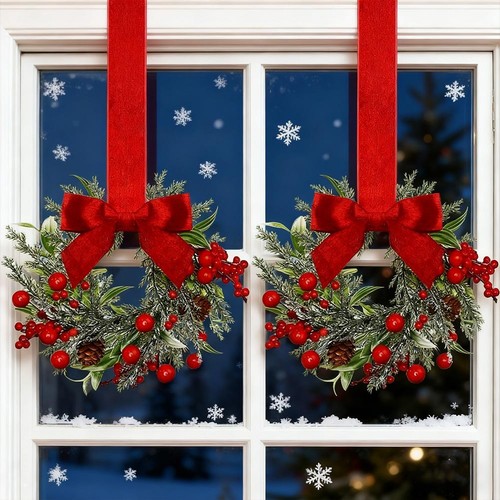 1-6 piezas Coronas de gabinete de cocina de Navidad con cinta Mini guirnalda de Navidad Decoraciones - Imagen 7 de 16