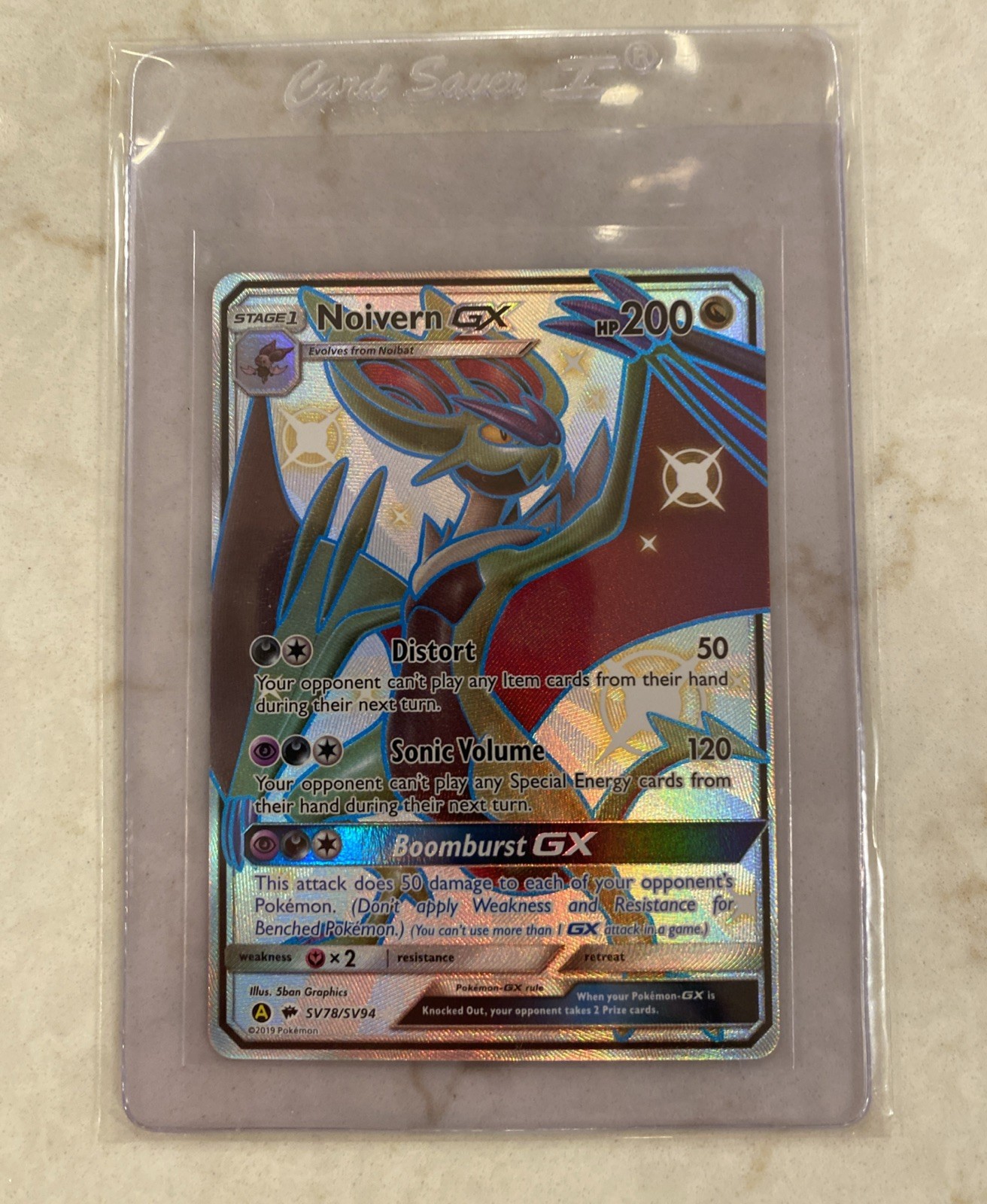 Noivern GX SV78/SV94 Hidden Fates Shiny Rare Holo Full Art Pokemon Card NM