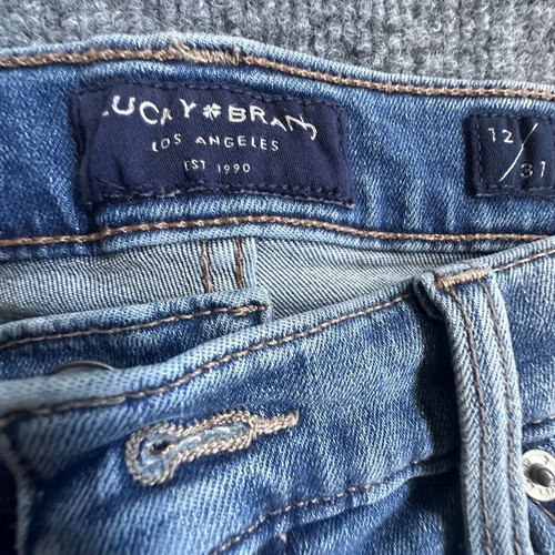 Lucky Brand Damen Distressed Ankle Jeans Gr. 12/31 hellblau Waschung ausgefranster Saum - Bild 3 von 11