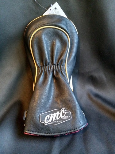 Brand New / CMC Design Black Leather "Golf Now Wine Later" Custom Driver Cover - Picture 2 of 4