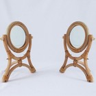 Rustic Rattan Desk Mirror Makeup Mirror Rattan Desktop makeup mirror for girls