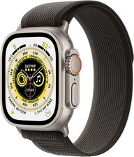 Apple Watch Series Ultra - Titanium Case w/ M/L Black Trail Loop Band,