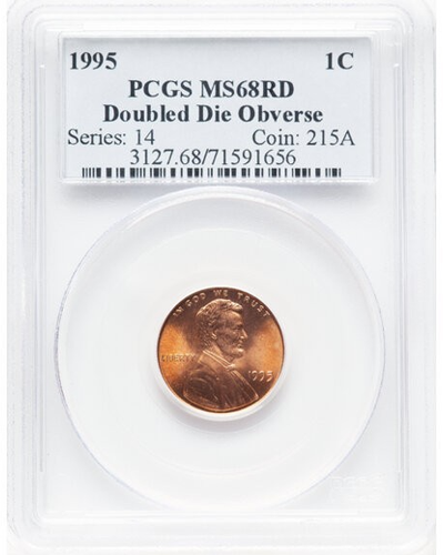 1995 1C Doubled Die Obverse, PCGS GEM MS68 Red - NEARLY PERFECT COIN