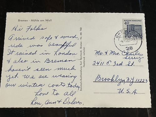 1965 Bremen Germany Postcard - Picture 2 of 3