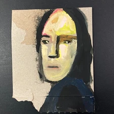 Portrait Painting Goth Emo Expressive Painterly Naive Outsider Art Miz Katie