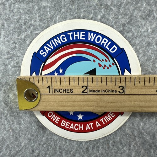 Vintage BMU 1 Navy Sticker Saving the World One Beach at a Time 3.5” Military - Picture 3 of 3