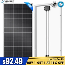 200W 12V Monocrystalline Solar Panel Home RV Power Off Grid PV Camping Caravan