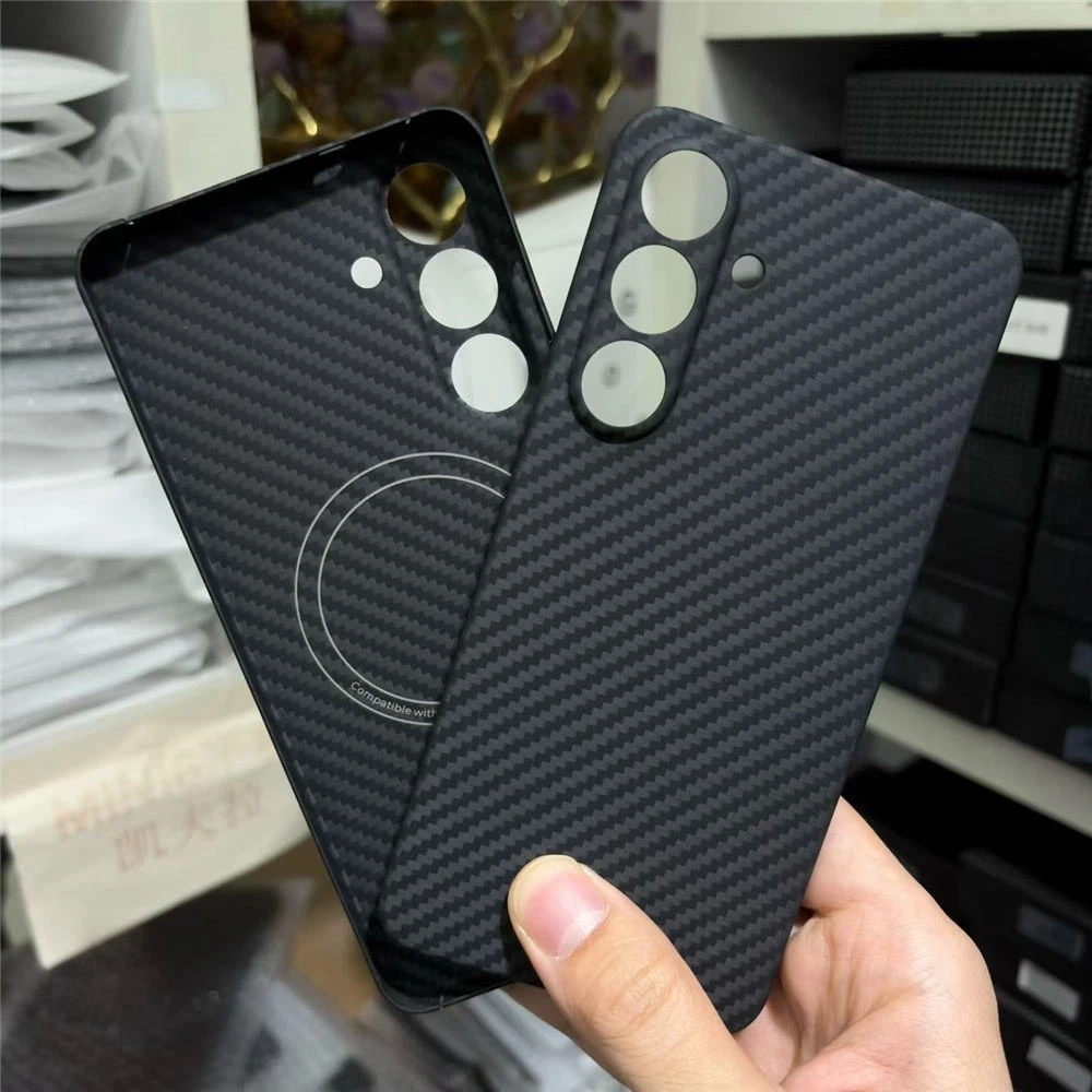 Magnetic Genuine Aramid Carbon Fiber Case For Samsung Galaxy S25 FE Armor Cover - Picture 1 of 6