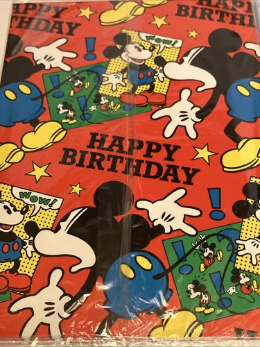Vtg Disney Babies Gift Wrap Paper Mickey Mouse Minnie Donald Birthday Gibson - Picture 2 of 5