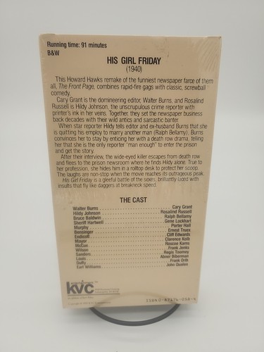 His Girl Friday Cary Grant Rosalind Russell Ralph Bellamy VHS Factory Sealed  - Foto 5 di 6