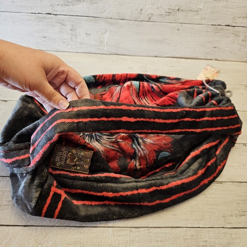 Johnny Was Rising Sun Kuscheldecke NUR TASCHE rot Blumen Quaste Bommel weich Plüsch - Bild 9 von 13