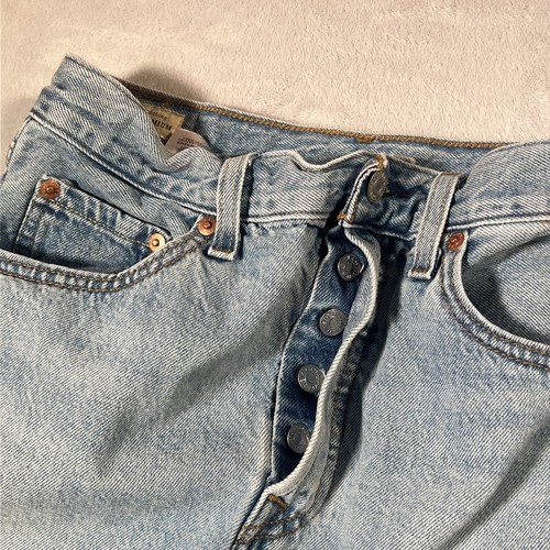 Levi's Midi Jean Skirt Womens 27 Blue Denim A Line High Waist Button Fly Cowgirl - Picture 4 of 12