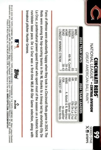 Cincinnati Reds #99 2025 Topps Spring Training - Picture 2 of 2