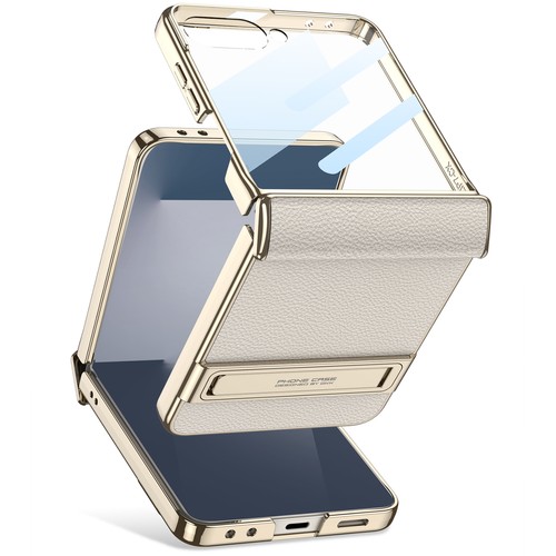 Funda con bisagra con soporte de cuero abatible 7/6 para Samsung Galaxy Z con protector de pantalla de vidrio - Imagen 6 de 15