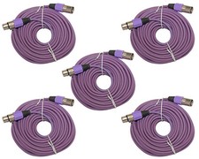 5 PACK lot shielded 3pin XLR audio mic microphone audio extension cable 50' foot