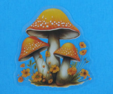 Bright  Colorful Mushroom Transparent Sticker 2" x 1.78" AV 