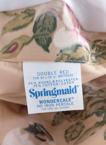 VTG SPRINGMAID WONDERCALE F/D INSEPARABLE SHEET SET 2 KING CASES 'SONG BIRDS' - Picture 4 of 5