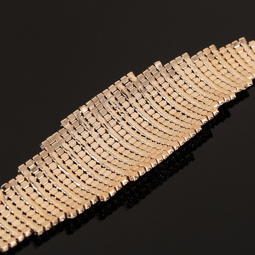 Elegant Womens Gold Plated Micro Pave AAA CZ Bangle Vogue Chain Bracelet #TB01 - Picture 4 of 11