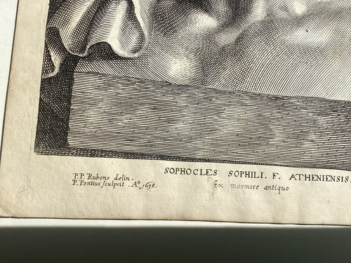 1638 Radierung "Sophokles" nach Peter Paul Rubens Gravur Paulus Pontius - Bild 4 von 12
