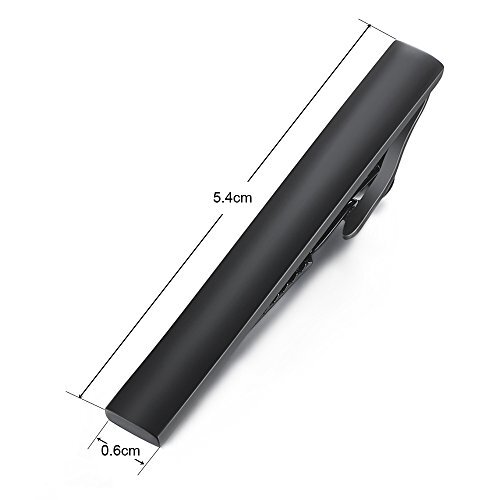 HONEY BEAR Mens Tie Clip Bar for Normal Size Steel Business Wedding Gift Black - Picture 4 of 5