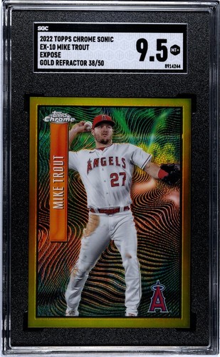 Mike Trout 2022 Topps Sonic Chrome Exposé Insert Gold #EX-10 38/50 SGC 9.5 ⚾ - Picture 1 of 2