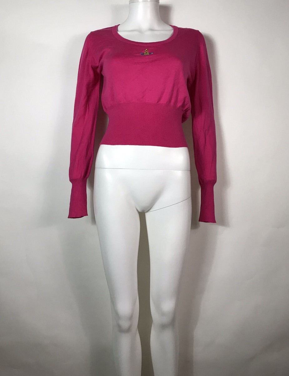 Vtg Vivienne Westwood Pink Knit Orb Logo Cotton Knit Top S Vtg Vivienne Westwood Pink Knit Orb Logo Cotton Knit Top S