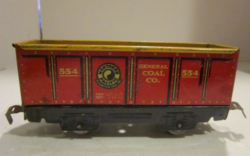 Due vagoni ferroviari in latta rossa New York Central # 554 e 556 marcati made in U.S.A. - Foto 10 di 12