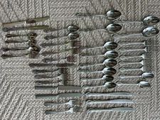 LOT OF 39 MIXED SILVERWARE STAINLESS STEEL FLATWARE Japan USA Korea Rose Pattern