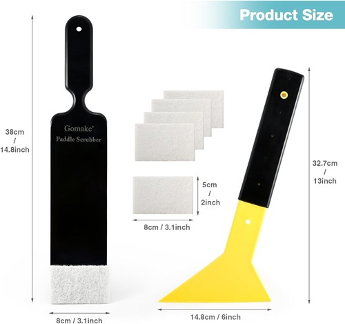 Long Handle Car Windshield Back Window Tint Squeegee Scrubber Slim Foot Squeegee - Picture 2 of 11