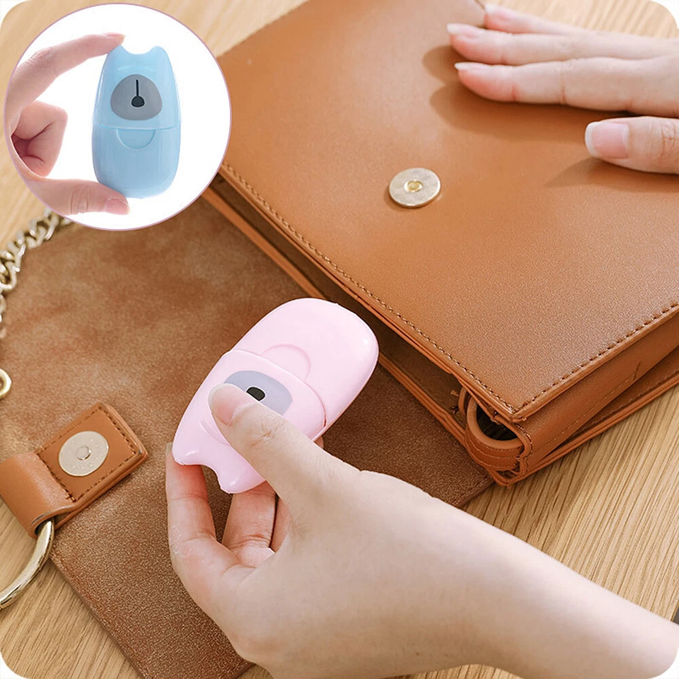 US 50Pcs Disposable Travel Soap Portable Soap Paper Box Scented Slice Sheets - Image 4 of 4