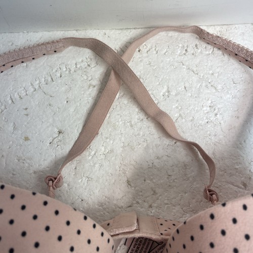 VS BODY BY VICTORIA Lined Demi Perfect Coverage Bra 34DD Pink W/Blk Polka Dots - Picture 4 of 13
