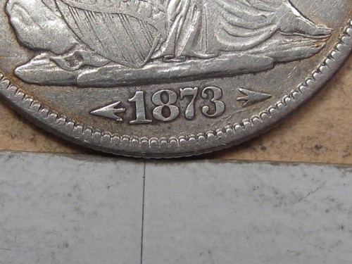 1873 w/ Arrows Seated LIBERTY Half Dollar. (WB-107) From RAY LATHROP Collection - Picture 5 of 14