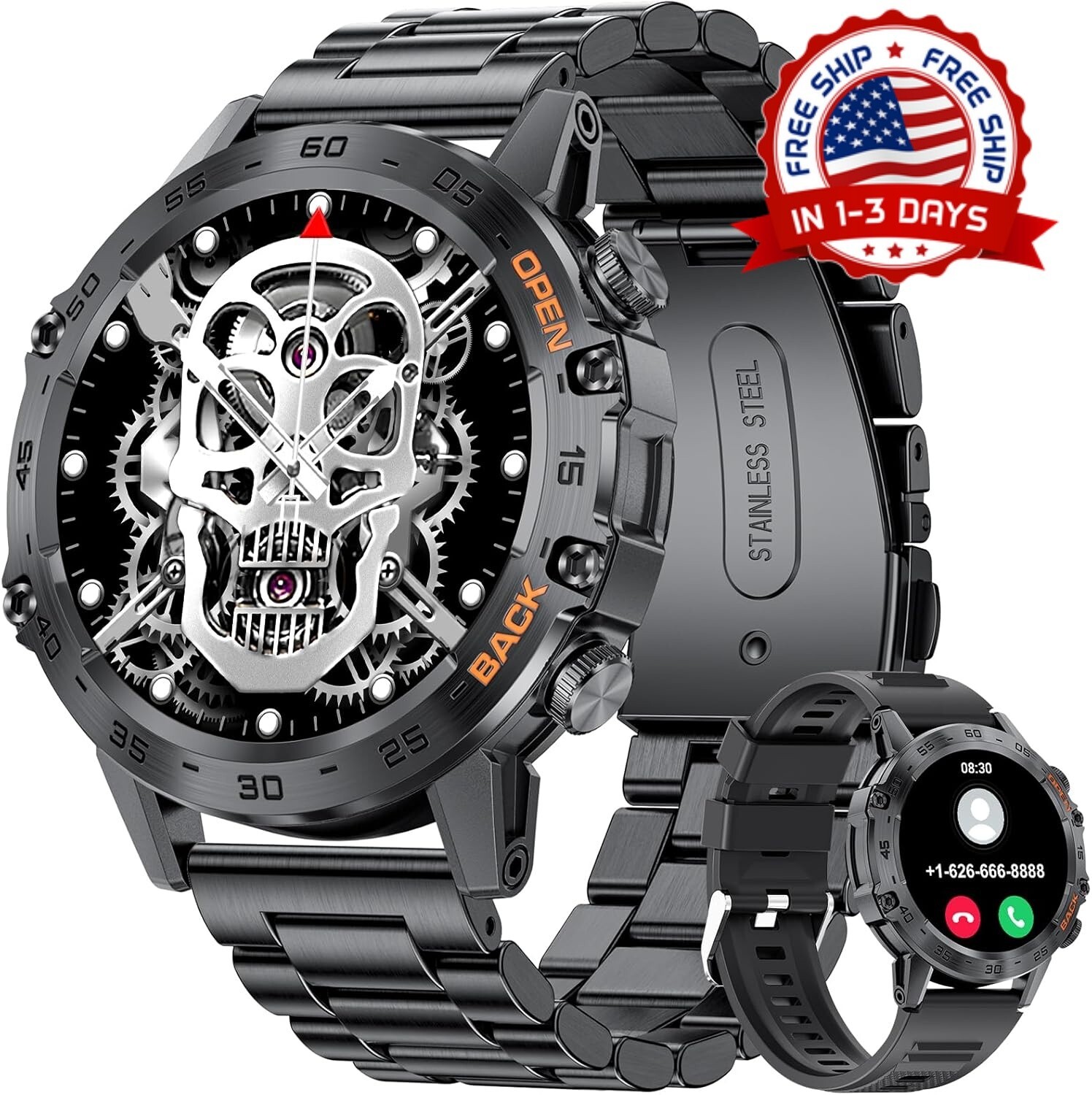 Reloj Inteligente Militar para Hombres (responder/hacer llamadas) Smart Watch