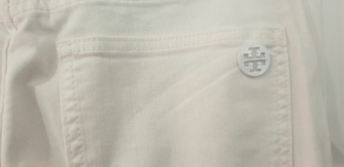 TORY BURCH White Cotton Stretch High Rise Wide Flare Leg Jeans Trousers Pants 27 - Picture 8 of 9