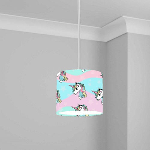 Unicornio Niña Niños Dormitorio Infancia Patrón Pony Lámpara Pantalla 20CMX18.5CM - Imagen 13 de 13