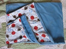 Trend Lab Football Soccer Basket Base Ball #1 Stars Blue Plush Baby Boy Blanket