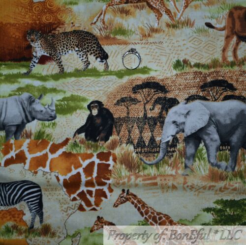 BonEful Fabric FQ Cotton Quilt Scenic Natural Farm Pig Chicken Rooster Organic S - Picture 9 of 10
