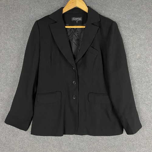 Christopher Ari Blazer Womens 12 Grey Jacket Shoulder Pads Event Formal Career