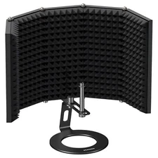 Microphone Isolation Shield Foldable Mic Shield with Triple Sound Insulation ...