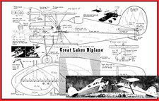 Model Airplane Plans UC : Great Lakes Biplane 18" Wingspan for .5-.8cc or TDs
