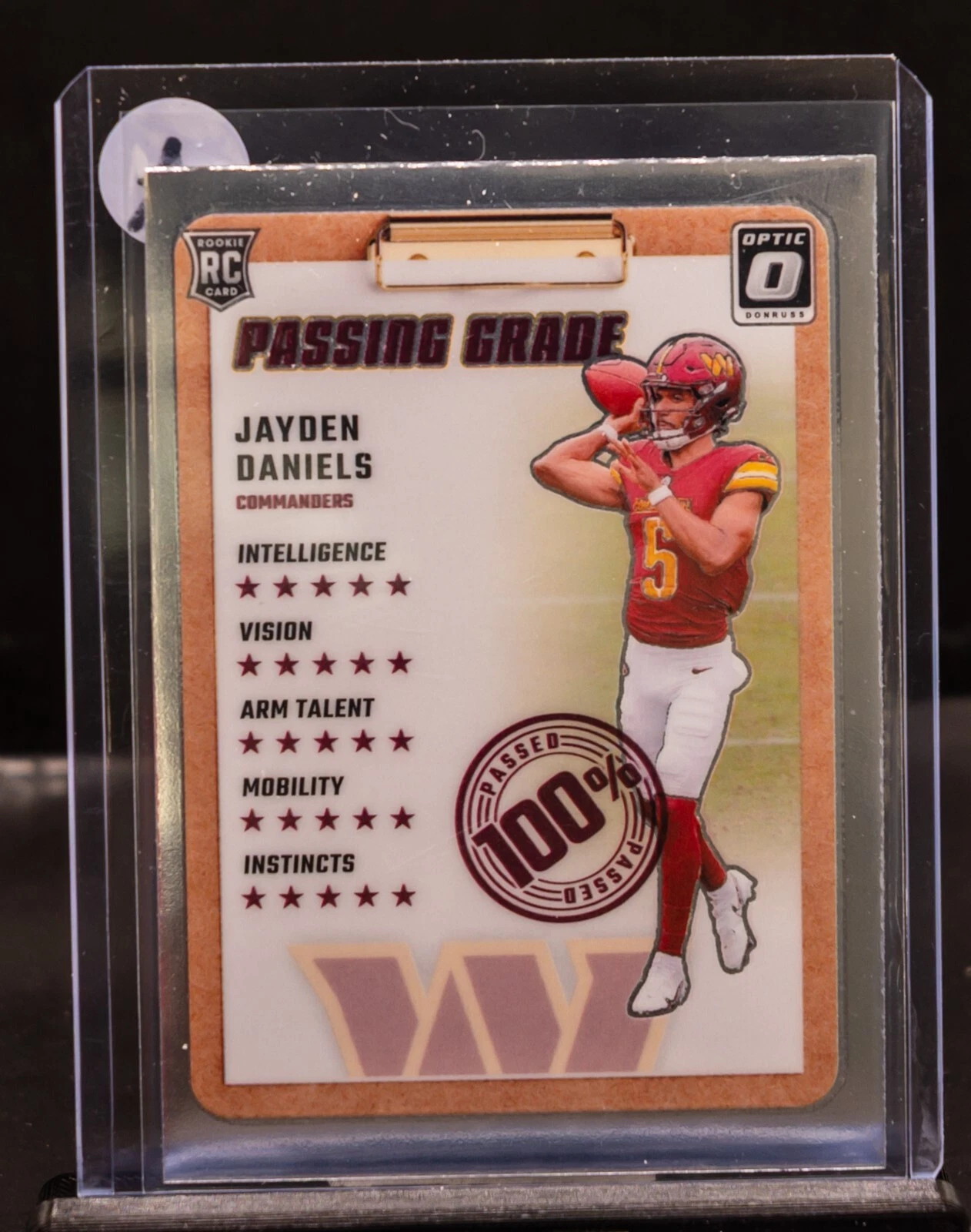 JAYDEN DANIELS 2024 Panini Donruss Optic Passing Grade RC TW14 (A)