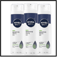 3-Pack NIVEA MEN Sensitive Shave Gel with Vitamin E, Soothing Chamomile 7 Oz