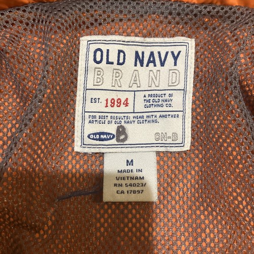 Old Navy Windbreaker Jacket Boys Medium Orange Full Zip Pockets Hood Mesh Lined - Picture 11 of 21