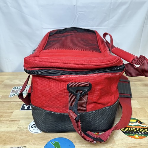Vintage 1990's Marlboro Unlimited Insulated Duffel Bag Cooler Red Collapsible - Picture 3 of 8