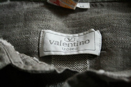 Men's Vintage Valentino Uomo Patchwork Style Gray Square Shirt Late 80s 90s Sz M - Bild 3 von 7