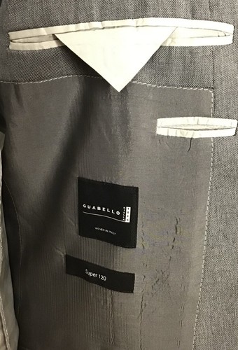HUGO BOSS Guabello Blue Gray Blazer Jacket Gray Super 120 Single Button Size 40L - Picture 9 of 11