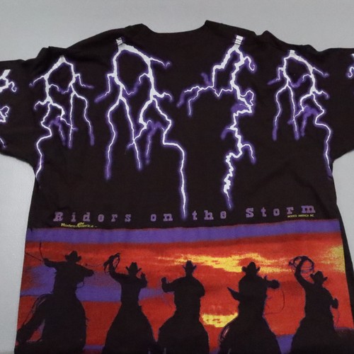 Vintage Riders of the Storm Lightning Rodeo Shirt America Travis Scott Utopia - Picture 11 of 12
